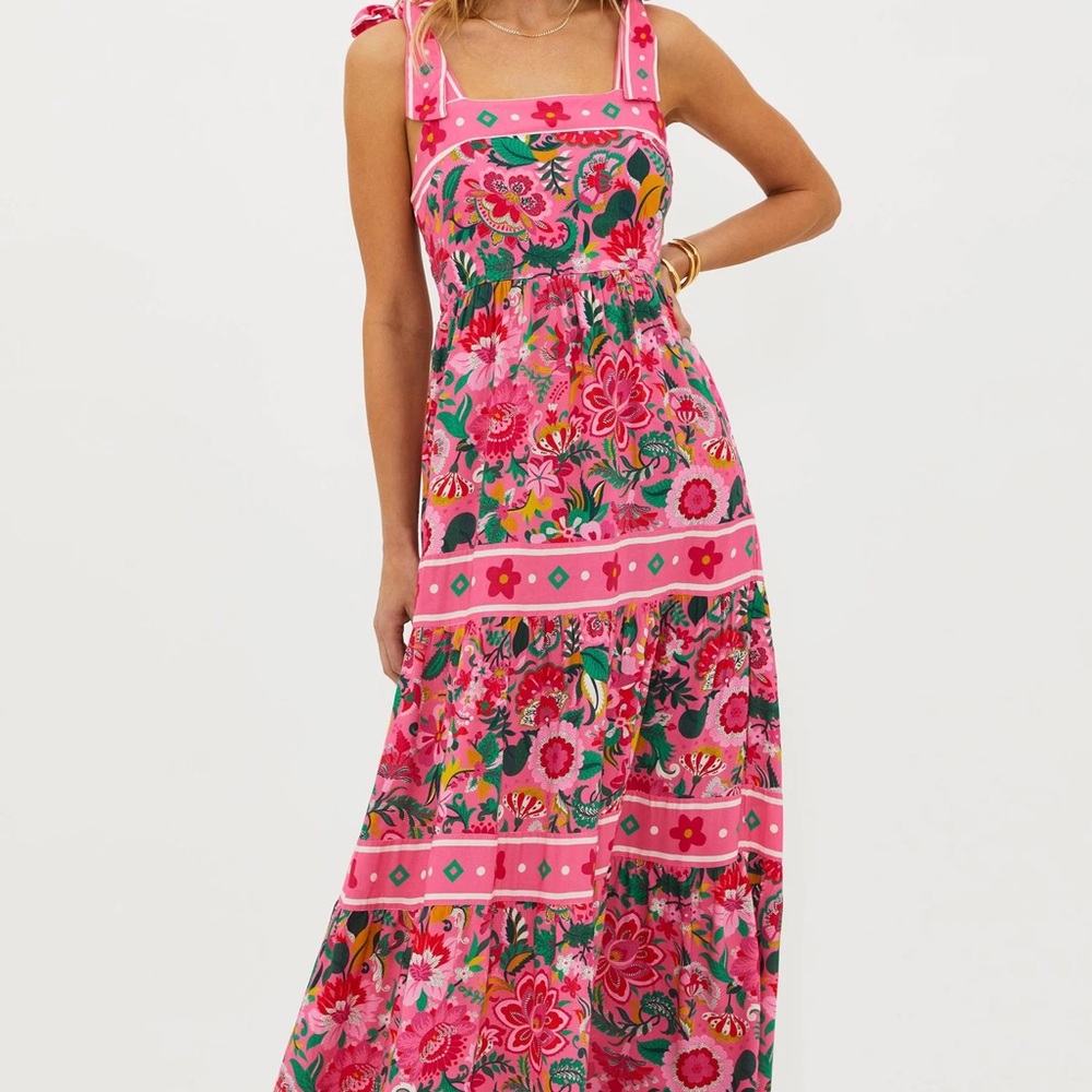 Beach Riot charlotte dress | Pink Floral Maxi Dress | sz small